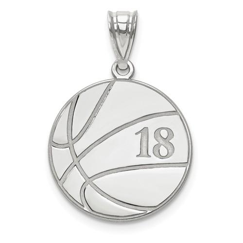 14k 10k gold sterling silver basketball personalized engraved pendant