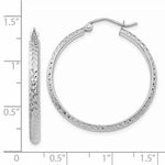 Load image into Gallery viewer, 14k White Gold Diamond Cut Round Hoop Earrings 30mm x 2.5mm
