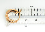 Φόρτωση εικόνας στο εργαλείο προβολής Συλλογής, 14K Rose Gold Diamond Cut Textured Classic Round Hoop Earrings 14mm x 3mm
