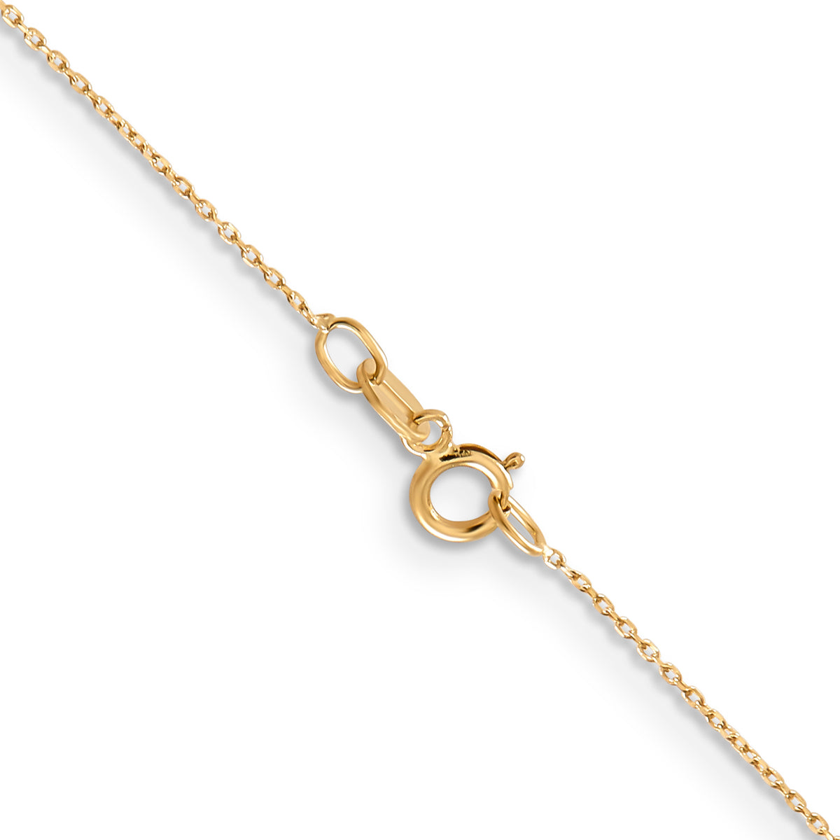 10K Yellow Gold 0.6mm Diamond Cut Round Open Link Cable Chain