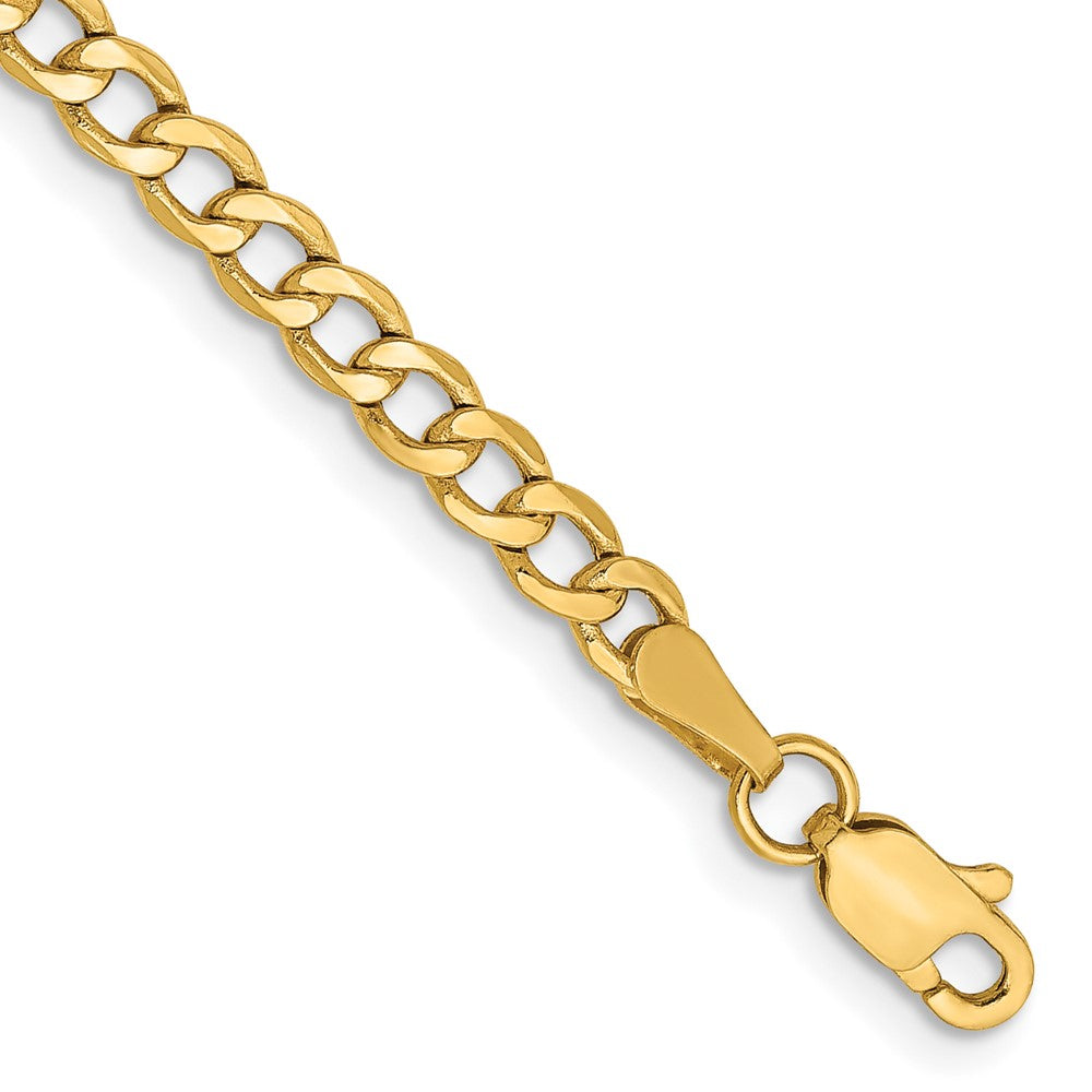 14K Yellow Gold 3.35mm Semi-Solid Curb Bracelet Anklet Choker Necklace Pendant Chain
