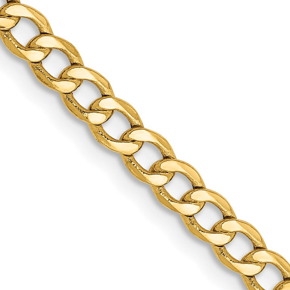 14K Yellow Gold 3.35mm Semi-Solid Curb Bracelet Anklet Choker Necklace Pendant Chain