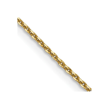 14K Yellow Gold 0.9mm Diamond Cut Round Open Link Cable Bracelet Anklet Choker Necklace Pendant Chain