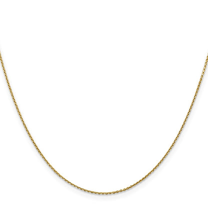 14K Yellow Gold 0.9mm Diamond Cut Round Open Link Cable Bracelet Anklet Choker Necklace Pendant Chain