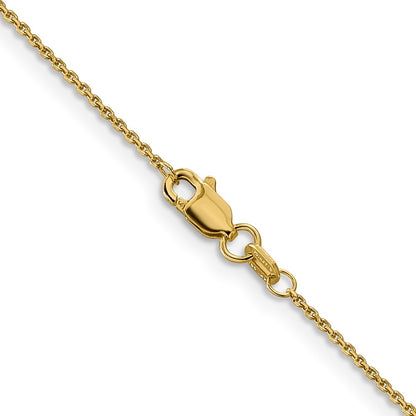 14K Yellow Gold 0.9mm Diamond Cut Round Open Link Cable Bracelet Anklet Choker Necklace Pendant Chain