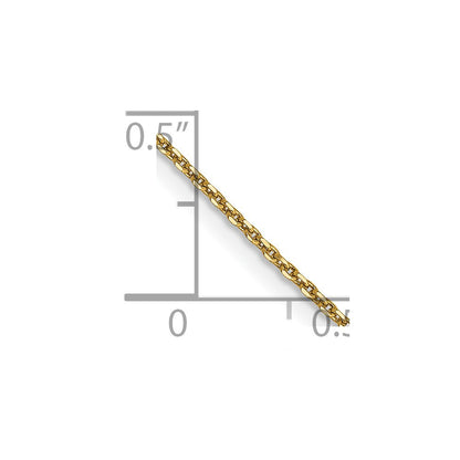 14K Yellow Gold 0.9mm Diamond Cut Round Open Link Cable Bracelet Anklet Choker Necklace Pendant Chain
