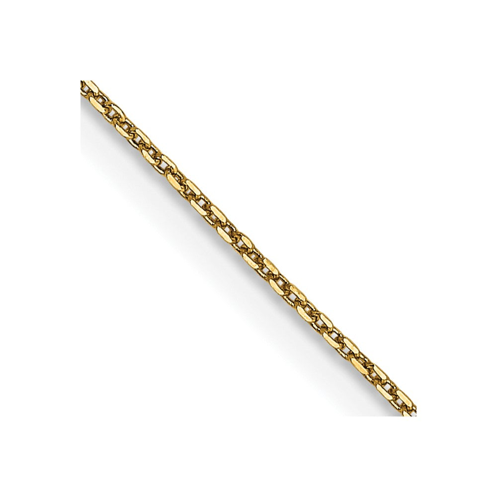 14K Yellow Gold 0.65mm Diamond Cut Round Open Link Cable Bracelet Anklet Choker Necklace Pendant Chain