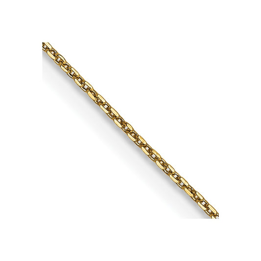 14K Yellow Gold 0.65mm Diamond Cut Round Open Link Cable Bracelet Anklet Choker Necklace Pendant Chain