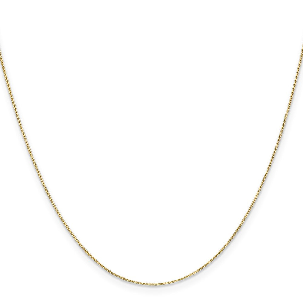 14K Yellow Gold 0.65mm Diamond Cut Round Open Link Cable Bracelet Anklet Choker Necklace Pendant Chain