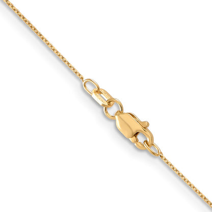 14K Yellow Gold 0.65mm Diamond Cut Round Open Link Cable Bracelet Anklet Choker Necklace Pendant Chain