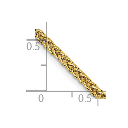 14K Yellow Gold 2.35mm Semi-Solid 3-Wire Wheat Bracelet Anklet Choker Necklace Pendant Chain