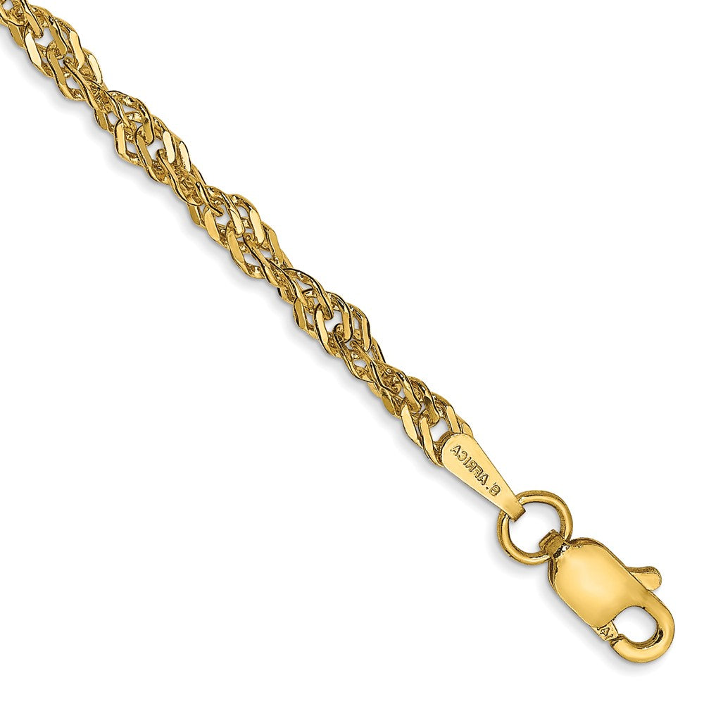 14K Yellow Gold 2.75mm Lightweight Singapore Bracelet Anklet Choker Necklace Pendant Chain