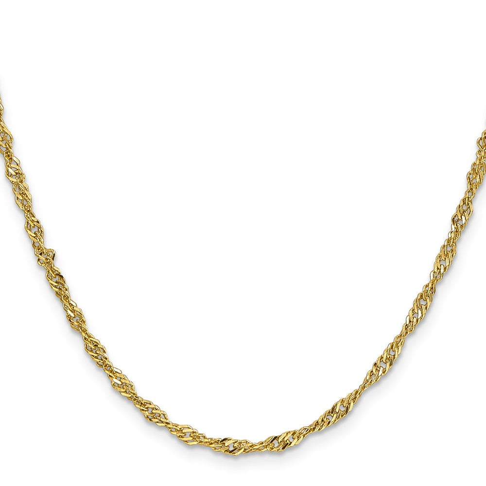 14K Yellow Gold 2.75mm Lightweight Singapore Bracelet Anklet Choker Necklace Pendant Chain