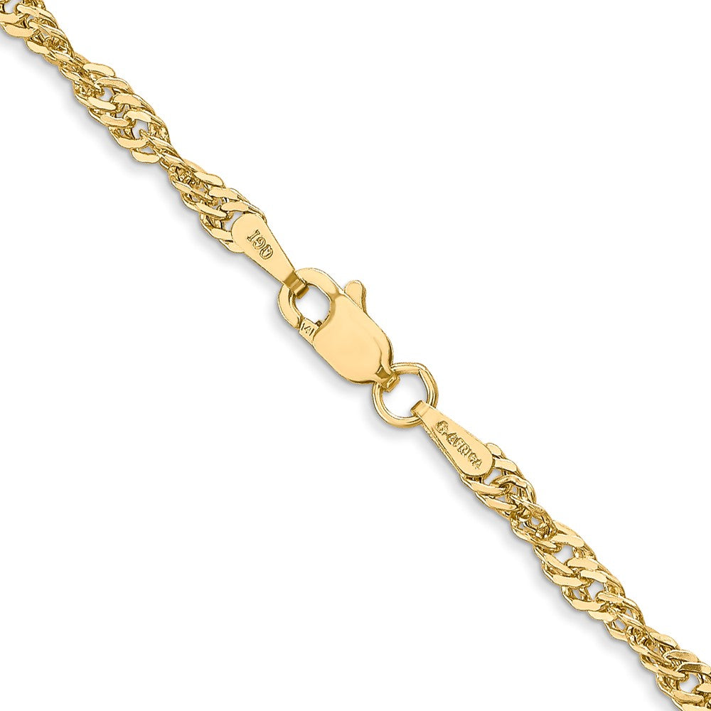 14K Yellow Gold 2.75mm Lightweight Singapore Bracelet Anklet Choker Necklace Pendant Chain