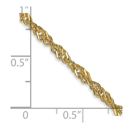 14K Yellow Gold 2.75mm Lightweight Singapore Bracelet Anklet Choker Necklace Pendant Chain