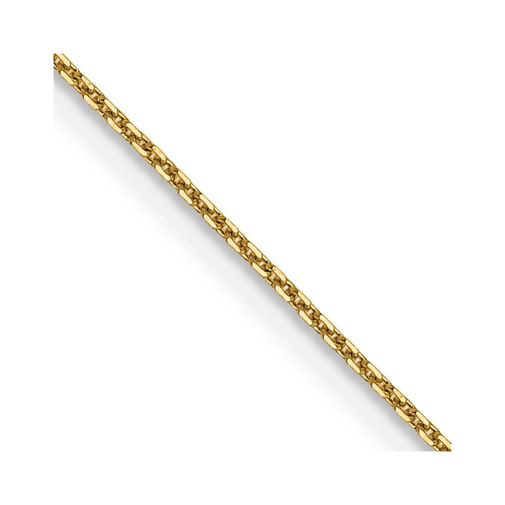 14K Yellow Gold 0.8mm Diamond Cut Round Open Link Cable Bracelet Anklet Choker Necklace Pendant Chain