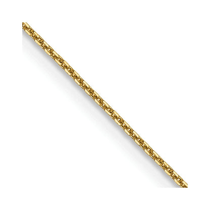 14K Yellow Gold 0.8mm Diamond Cut Round Open Link Cable Bracelet Anklet Choker Necklace Pendant Chain