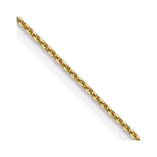 14K Yellow Gold 0.8mm Diamond Cut Round Open Link Cable Bracelet Anklet Choker Necklace Pendant Chain