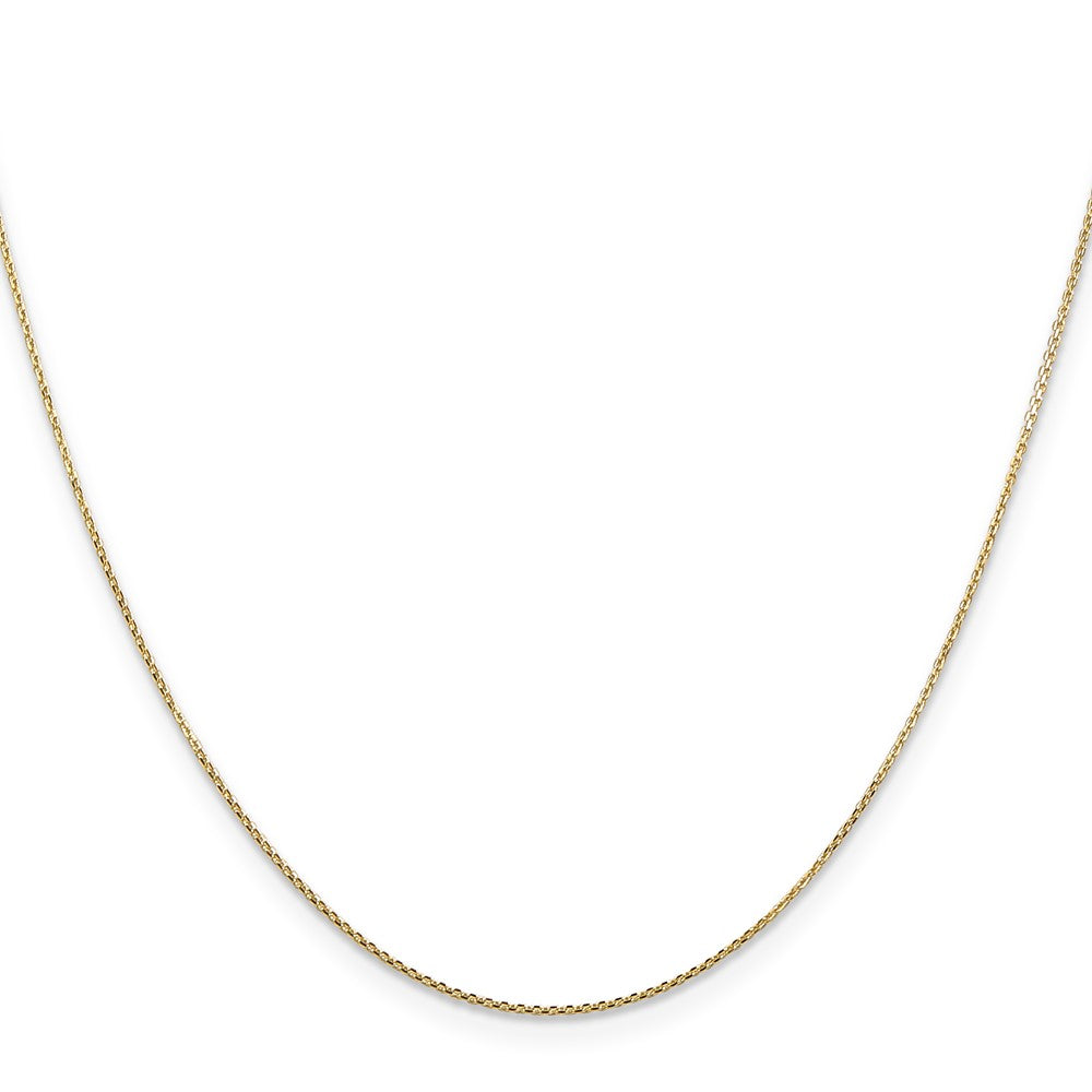 14K Yellow Gold 0.8mm Diamond Cut Round Open Link Cable Bracelet Anklet Choker Necklace Pendant Chain