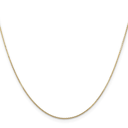 14K Yellow Gold 0.8mm Diamond Cut Round Open Link Cable Bracelet Anklet Choker Necklace Pendant Chain