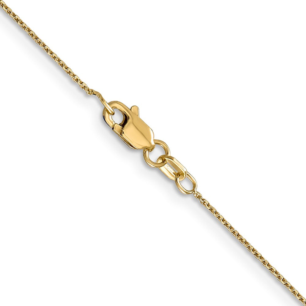 14K Yellow Gold 0.8mm Diamond Cut Round Open Link Cable Bracelet Anklet Choker Necklace Pendant Chain