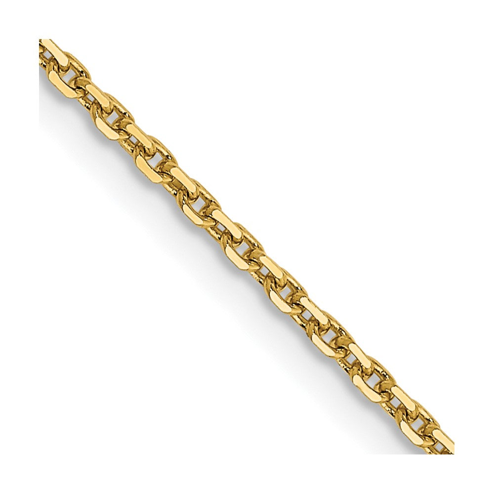 14K Yellow Gold 1.4mm Diamond Cut Round Open Link Cable Bracelet Anklet Choker Necklace Pendant Chain