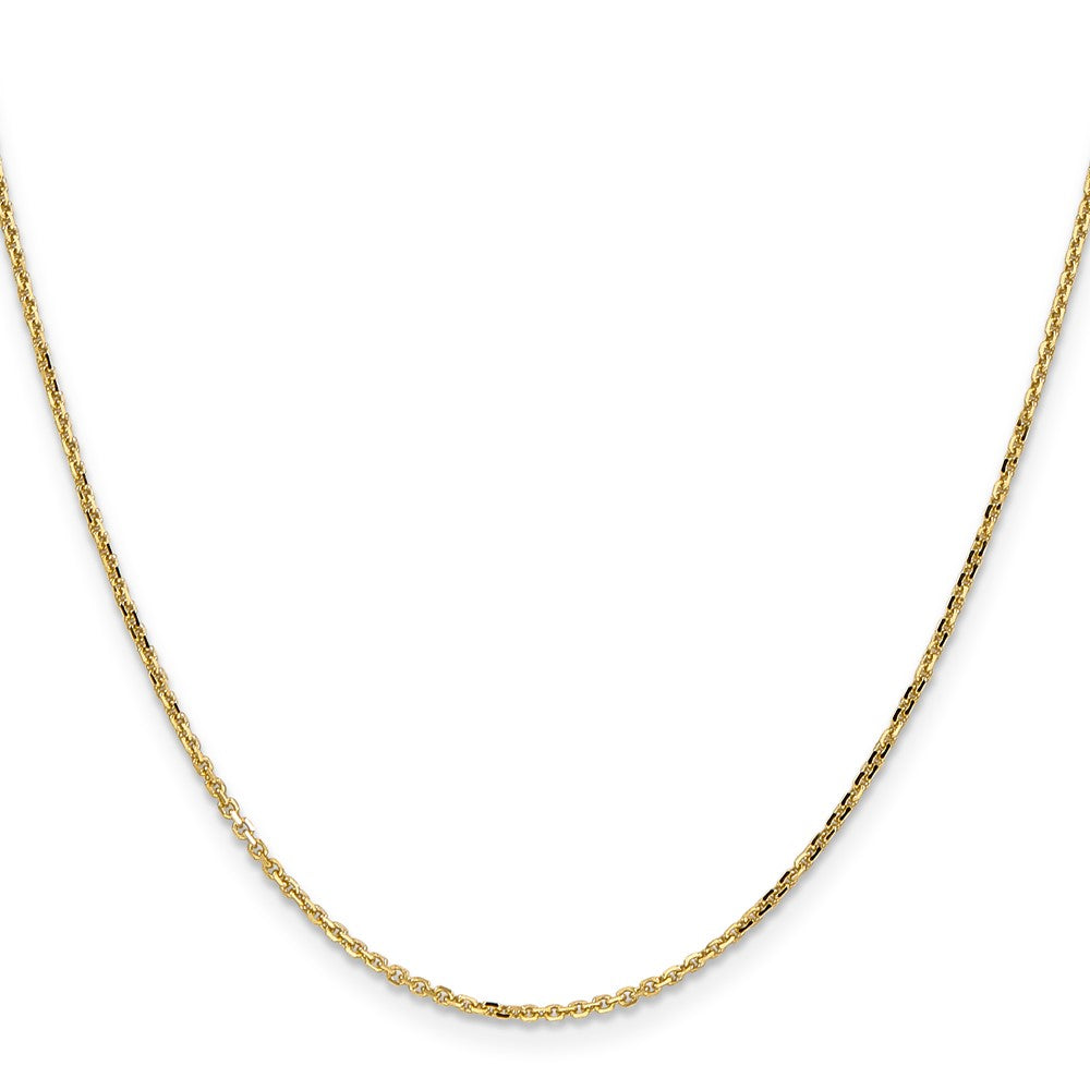 14K Yellow Gold 1.4mm Diamond Cut Round Open Link Cable Bracelet Anklet Choker Necklace Pendant Chain
