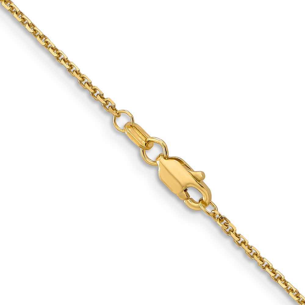14K Yellow Gold 1.4mm Diamond Cut Round Open Link Cable Bracelet Anklet Choker Necklace Pendant Chain