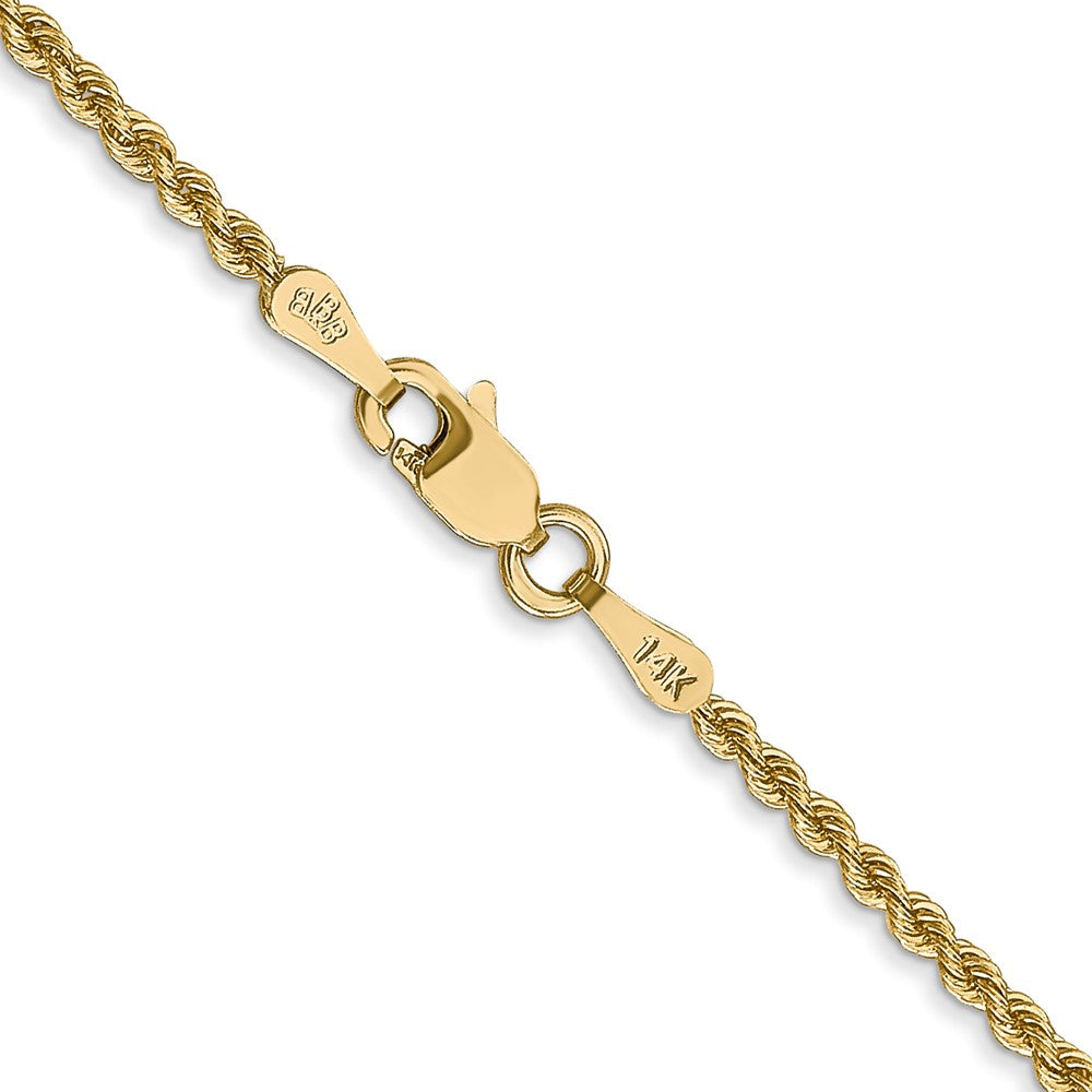 14K Yellow Gold 2mm Solid Regular Rope Bracelet Anklet Choker Necklace Pendant Chain