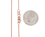 이미지를 갤러리 뷰어에 로드 , 14k Rose Gold 1mm Diamond Cut Wheat Spiga Choker Necklace Pendant Chain Lobster Clasp
