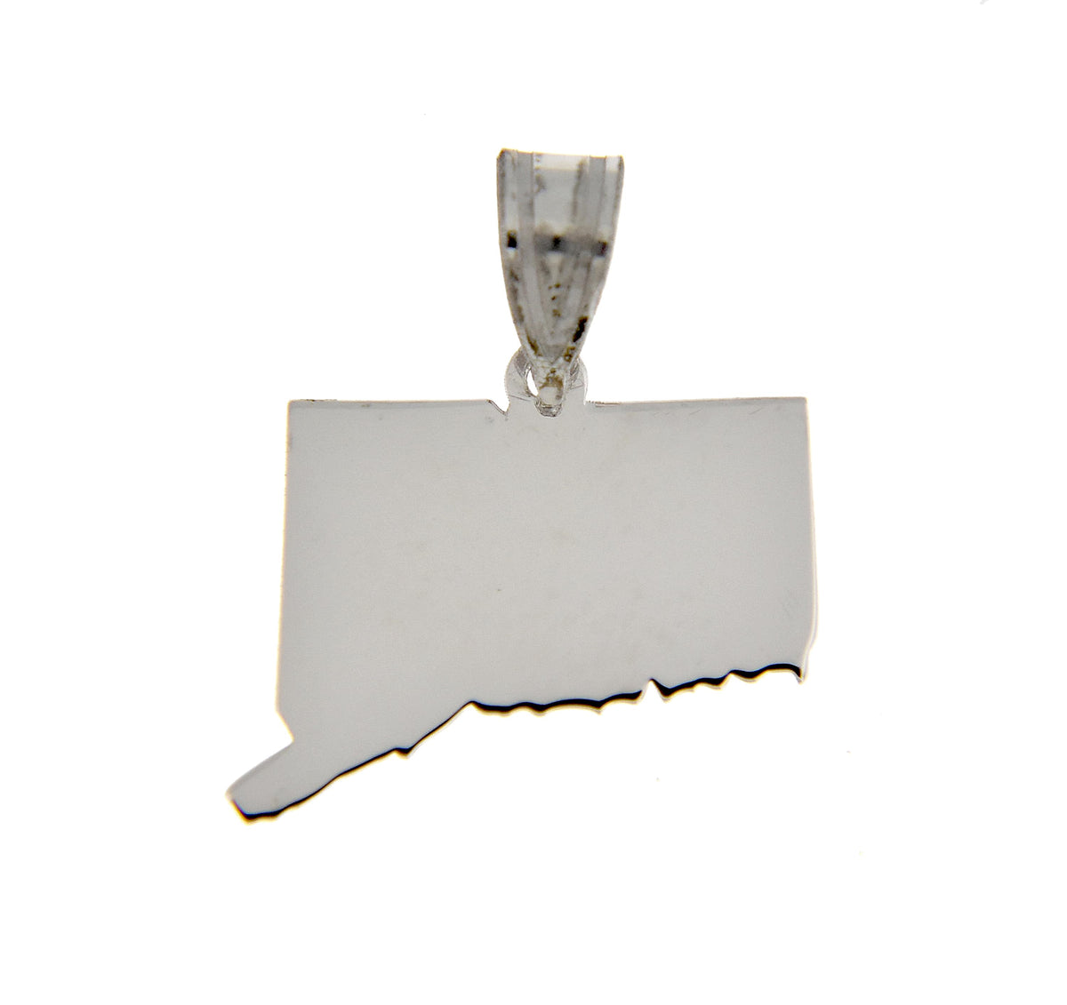 14k gold or sterling silver connecticut ct state map pendant charm personalized monogram
