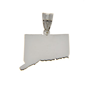 14k gold or sterling silver connecticut ct state map pendant charm personalized monogram