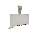 Load image into Gallery viewer, 14K Gold or Sterling Silver Connecticut CT State Map Pendant Charm Personalized Monogram
