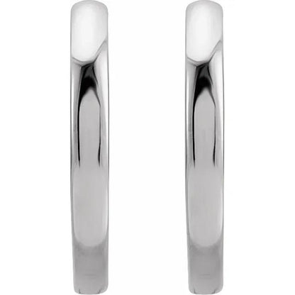 platinum 14k solid yellow rose white gold 12.5mm classic round huggie hinged hoop earrings