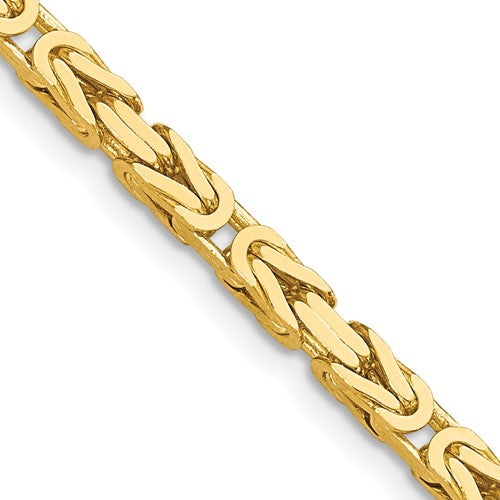 14k solid yellow gold 3.25mm byzantine bracelet anklet necklace choker pendant chain
