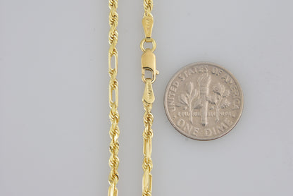 14k yellow gold 2.5mm diamond cut milano rope bracelet anklet necklace pendant chain