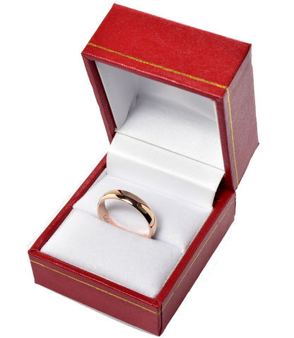 14k rose gold 4mm wedding anniversary promise ring band half round light