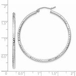 Load image into Gallery viewer, 14k White Gold Diamond Cut Round Hoop Earrings 39mm x 2mm

