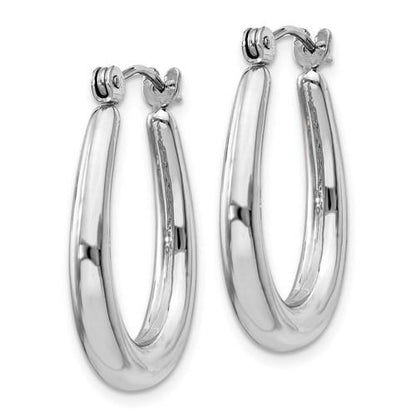 14k white gold fancy classic hoop earrings 17mm