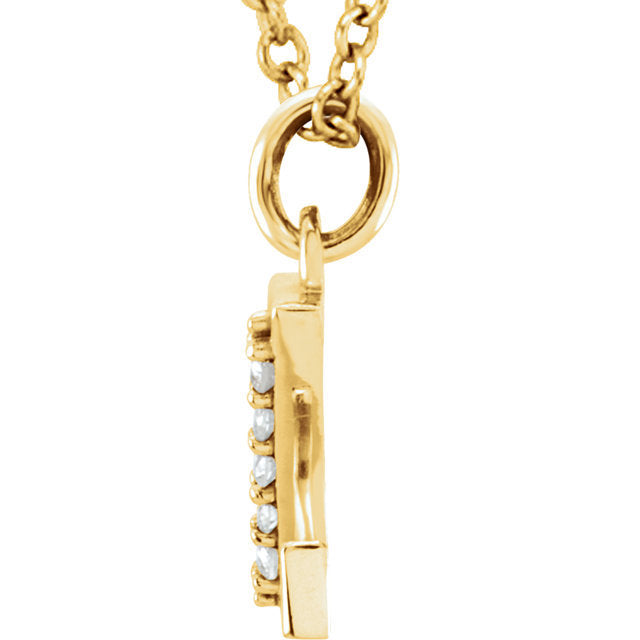 14k yellow rose white gold .025 ctw diamond tiny petite lowercase letter z initial alphabet pendant charm necklace