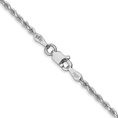 14k white gold 1.75mm diamond cut rope bracelet anklet choker necklace pendant chain