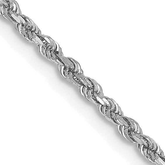 14k white gold 1.75mm diamond cut rope bracelet anklet choker necklace pendant chain