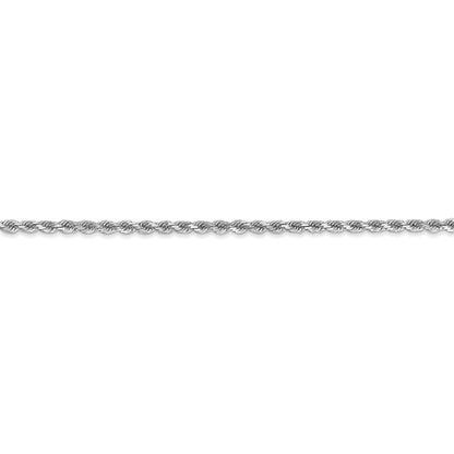 14k white gold 2mm diamond cut rope bracelet anklet choker necklace pendant chain