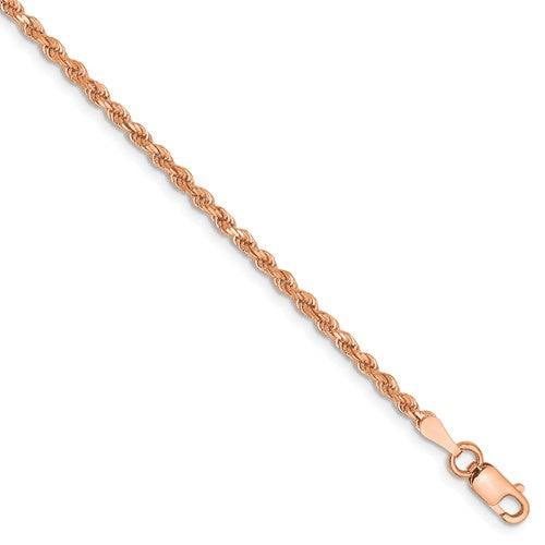 14k Rose Gold 2mm Diamond Cut Rope Bracelet Anklet Necklace Choker Pendant Chain