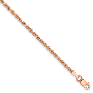 14k Rose Gold 2mm Diamond Cut Rope Bracelet Anklet Necklace Choker Pendant Chain