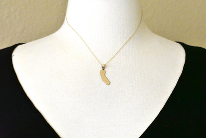 14k gold or sterling silver california ca state pendant charm personalized monogram