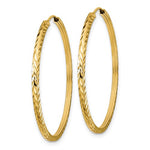 Afbeelding in Gallery-weergave laden, 14k Yellow Gold 34mm x 1.35mm Diamond Cut Square Tube Round Endless Hoop Earrings
