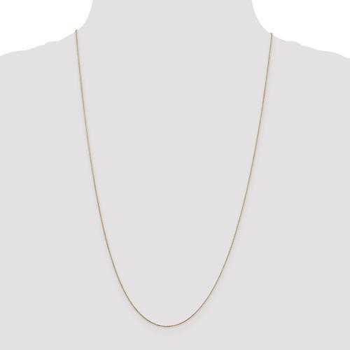 14k yellow gold 0.6mm diamond cut cable layering bracelet anklet choker necklace pendant chain