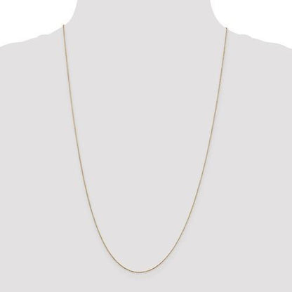 14k yellow gold 0.6mm diamond cut cable layering bracelet anklet choker necklace pendant chain