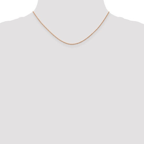 14k Rose Gold 0.8mm Rope Necklace Choker Pendant Chain